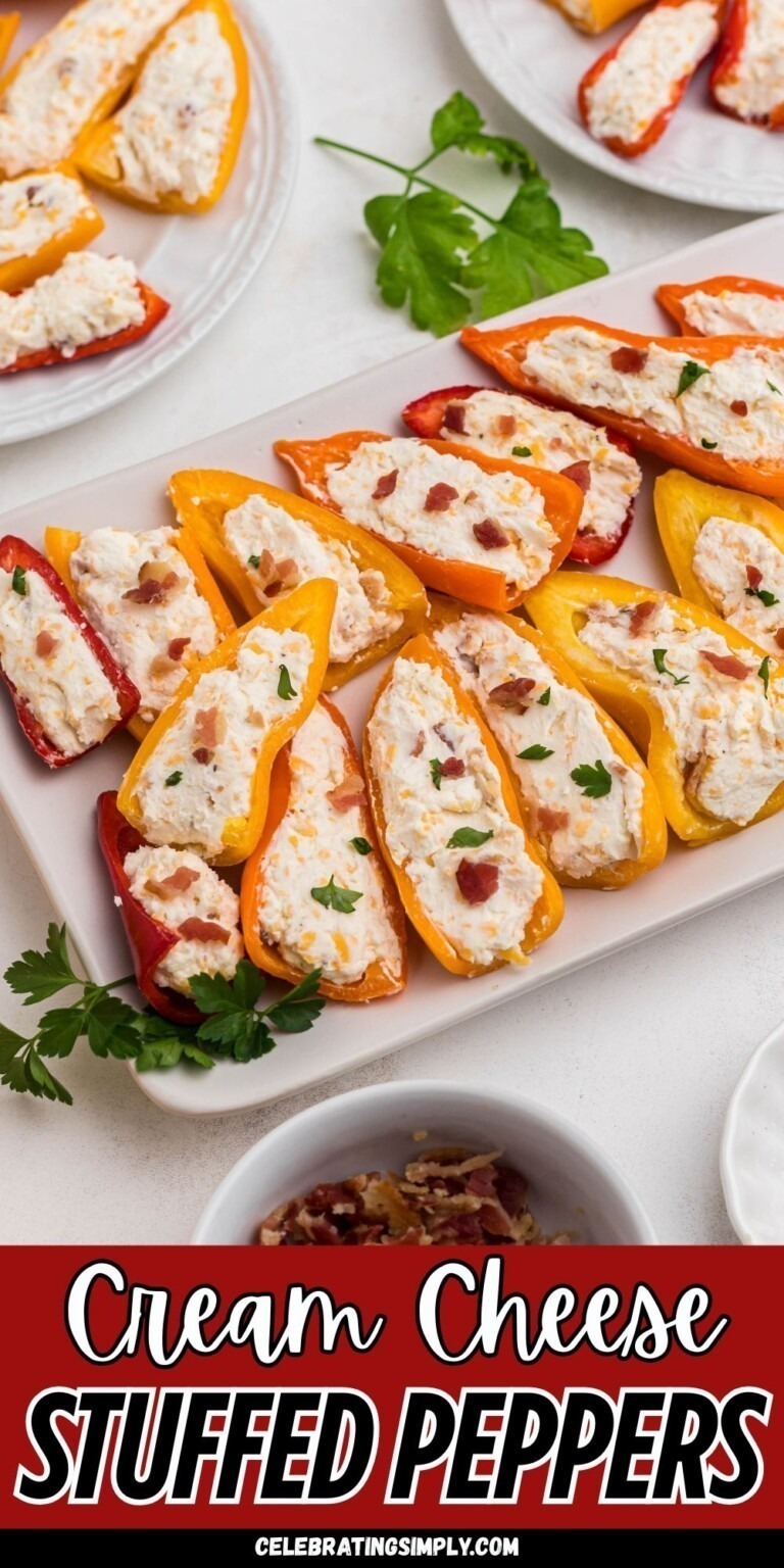 Cream Cheese Stuffed Peppers - Celebrating Simply